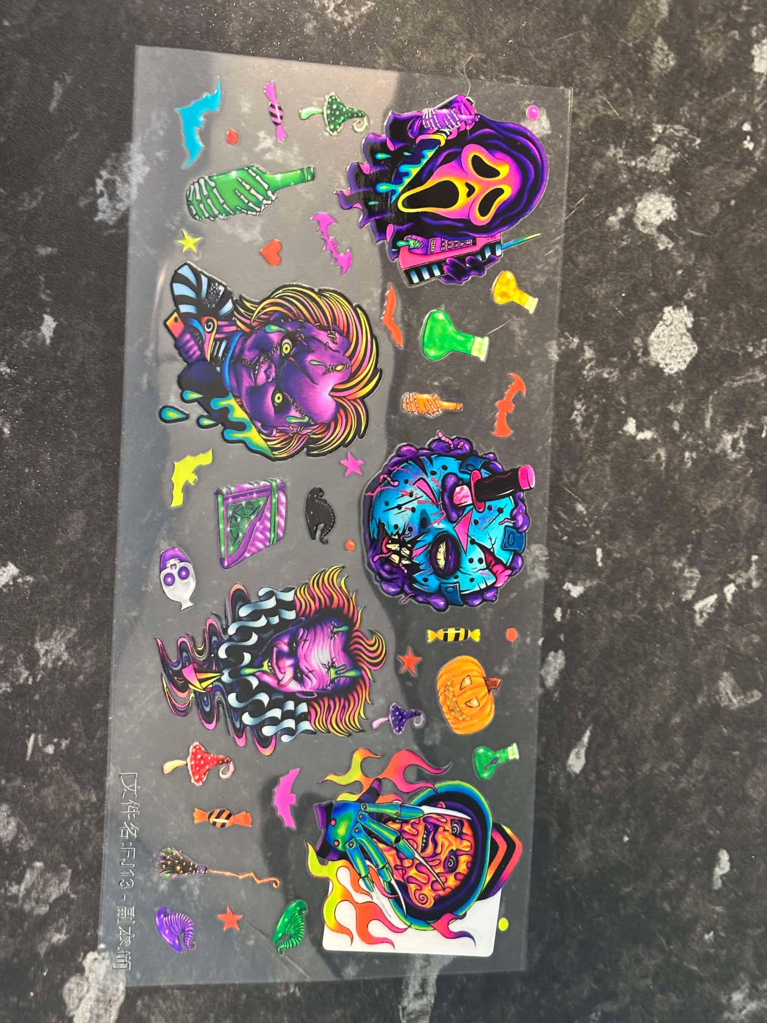 Neon Halloween characters