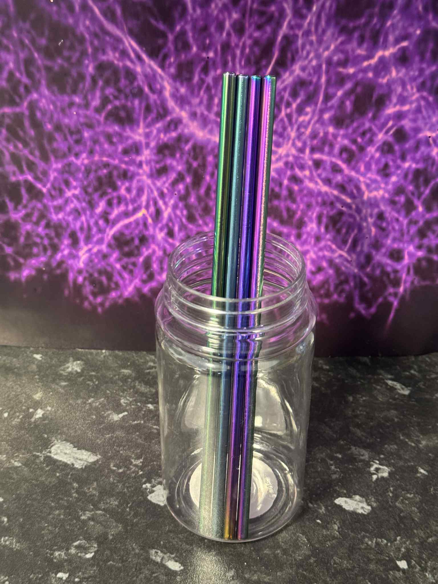 Iridescent Metal Straight Straws